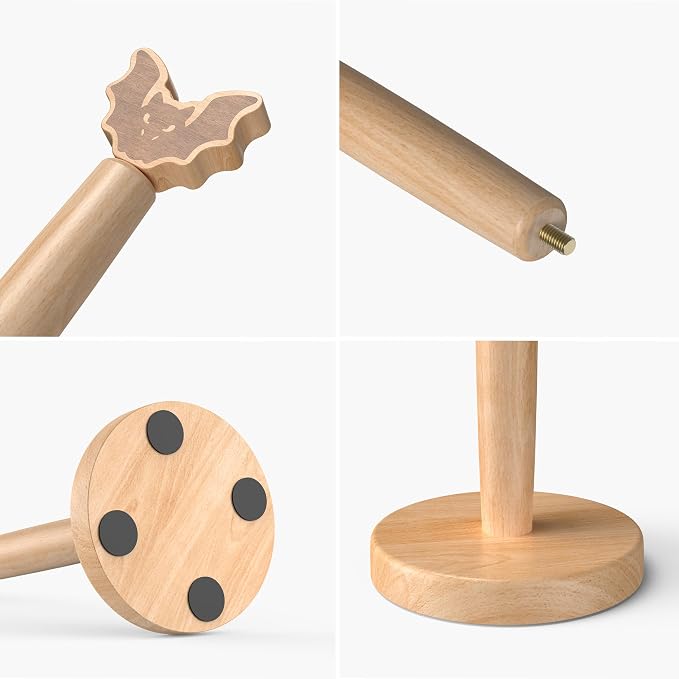 KitchLife Cute Wooden Paper Towel Holder Countertop - Image 6
