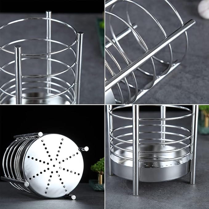 Kitchen Utensil Holder for Kitchen Counter, Stainless Steel Utensil Crocks - Image 7
