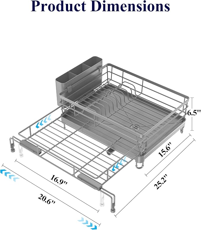 Kitsure Extendable Dish Drying Rack - Image 3