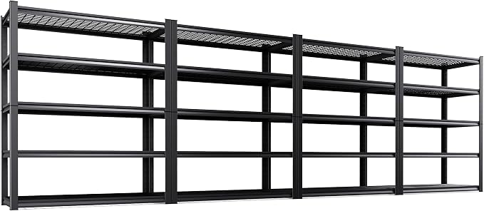 Set of 4 Garage Shelving-3000 lbs 5 Tier Storage Shelves, Adjustable Heavy Duty by Unknown