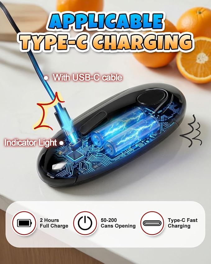Electric Can Opener, One-Touch Hands Free Can Opener, Side-Cut Can Opener - Image 5
