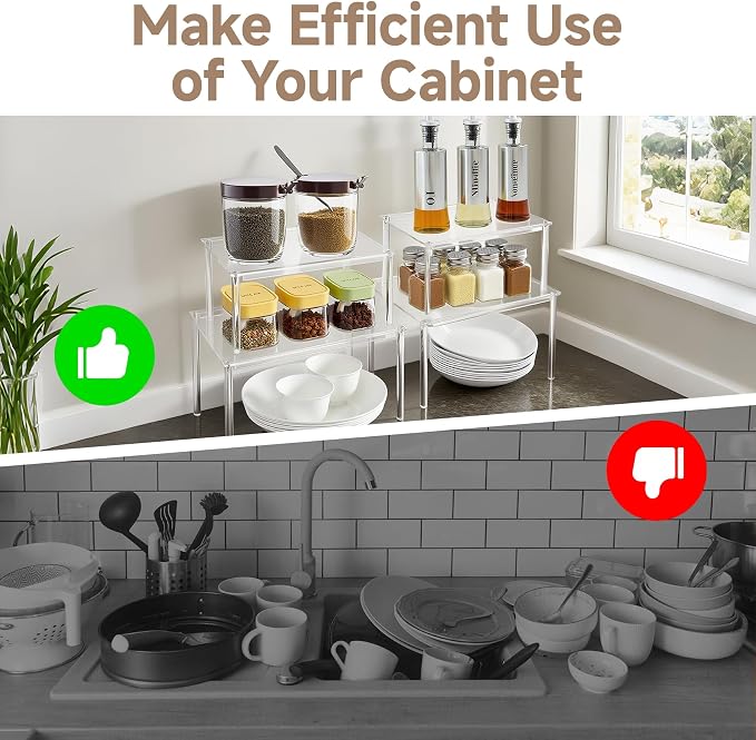 Clear Kitchen Cabinet Organizer, Acrylic Shelves - Image 5