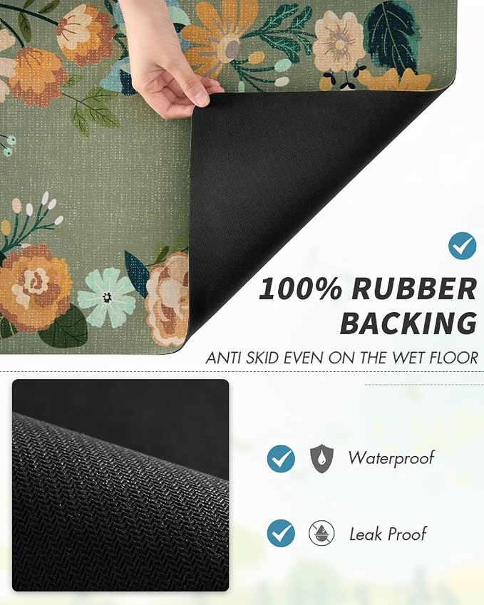 AMOAMI Coffee Mat Hide Stain Rubber Backed Absorbent Dish Drying Mat - Image 4