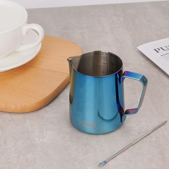 Milk Frothing Pitcher, 12oz Espresso Steaming Pitchers Stainless Steel - Image 4