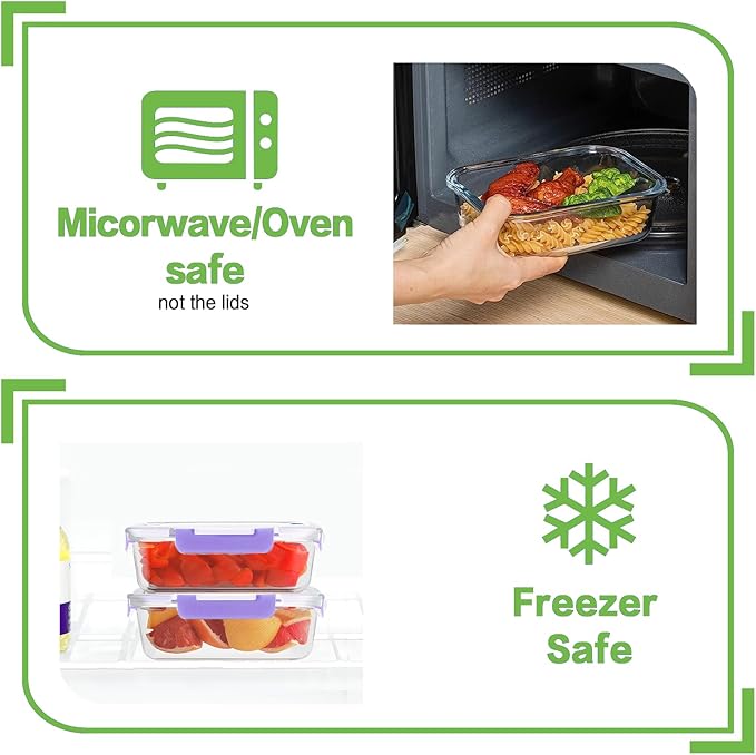 10 Pack Borosilicate Glass Meal Prep Containers - Image 4