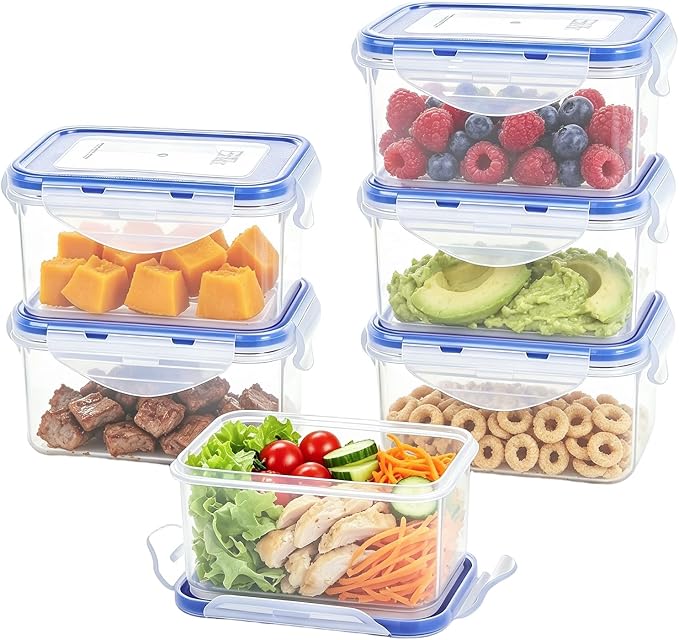 KIGI Small Food Storage Containers, 4-Sided Locking Airtight Lids, BPA-Free by KIGI