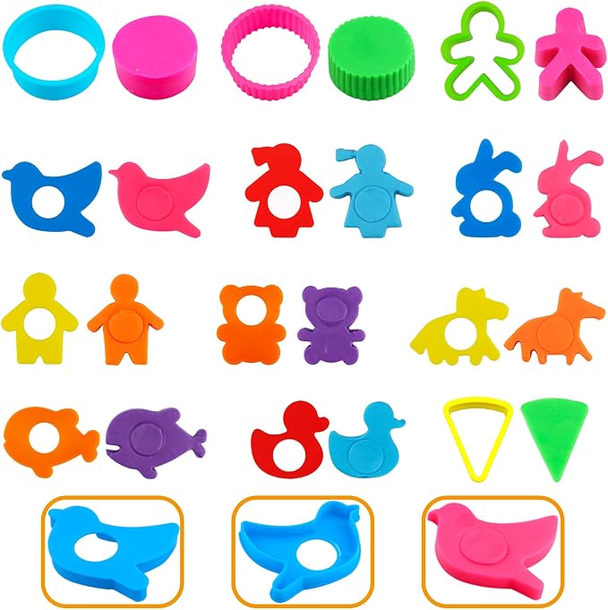 FRIMOONY Dough Tools Set for Kids, Various Animal Molds, Rolling Pins, Random - Image 4