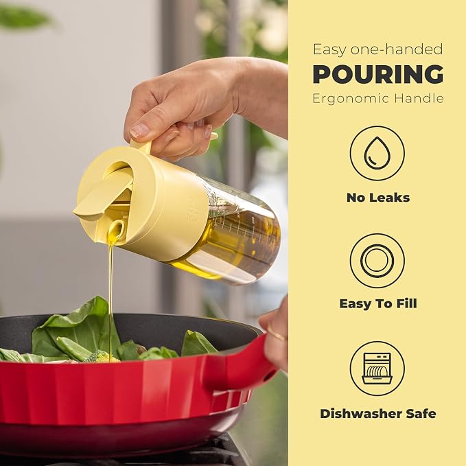 Zuutii Olive Oil Dispenser Bottle 18.6oz – Auto Flip Glass Vinegar Bottle - Image 3