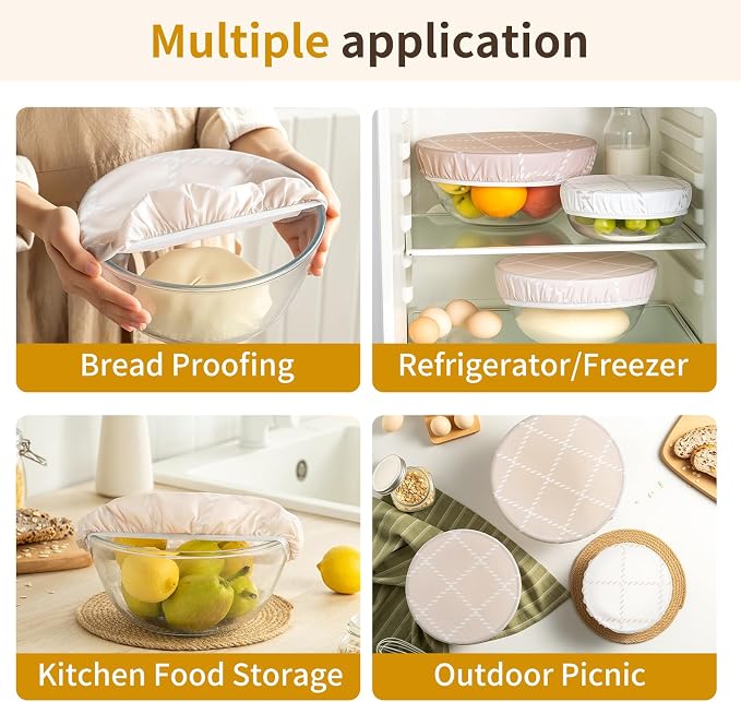 Reusable Bowl Covers for Bread Proofing- 3pc Beeswax Bowl Covers Reusable - Image 6