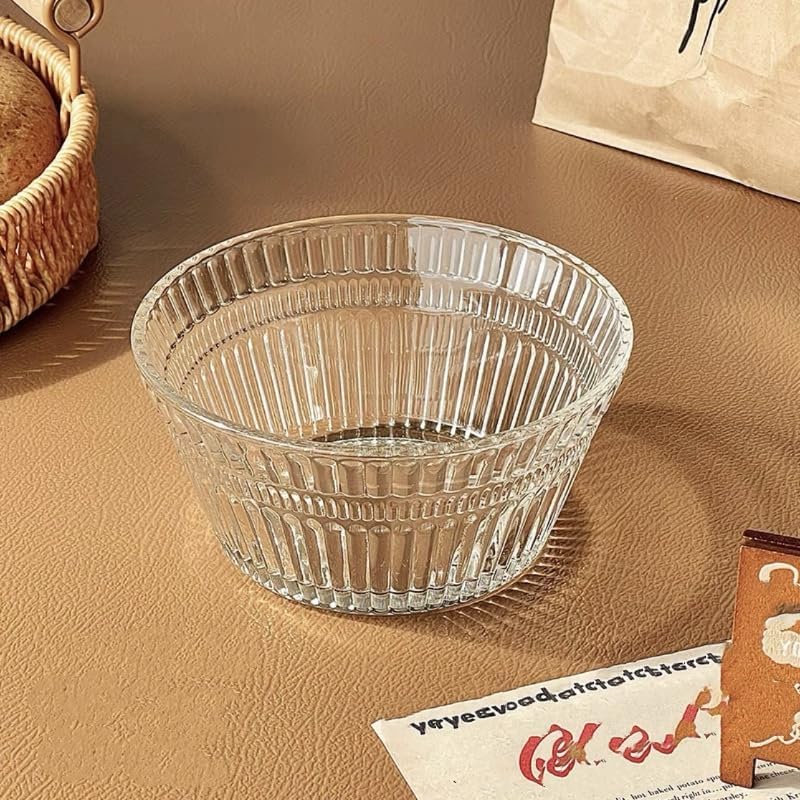 12 Pack Small Glass Bowls Set, 12 Oz Fluted Prep Dessert Bowls