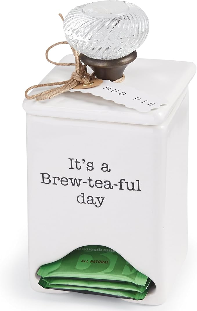 Mud Pie FBA_ Ceramic Tea Bag Caddy - Image 3