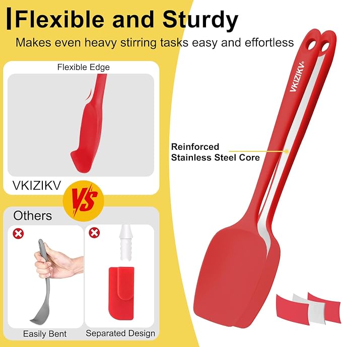 4 Pcs Silicone Spoon Spatula Set, 11.4 In, Food Grade Rubber Spatulas - Image 4