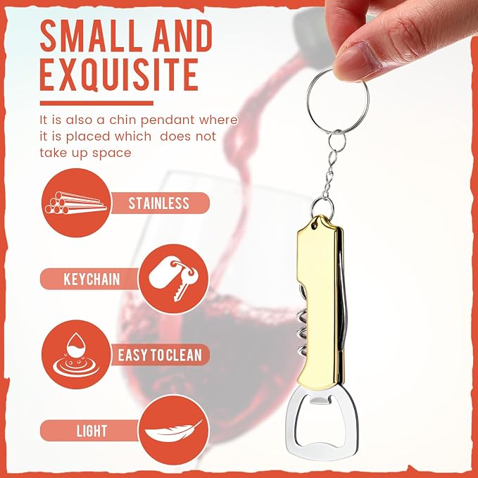 Ziliny 24 Pcs Bottle Opener Keychain Bulk Wine Bottle Beer Opener Keychain - Image 6