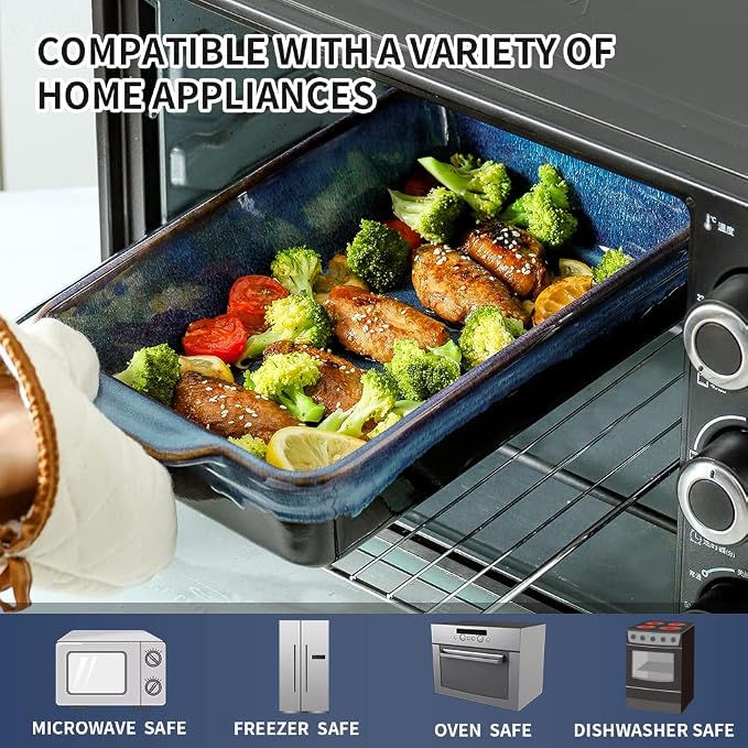 KOOV Bakeware Set, Ceramic Baking Dish, Rectangular Casserole Dish, Lasagna Pan - Image 6
