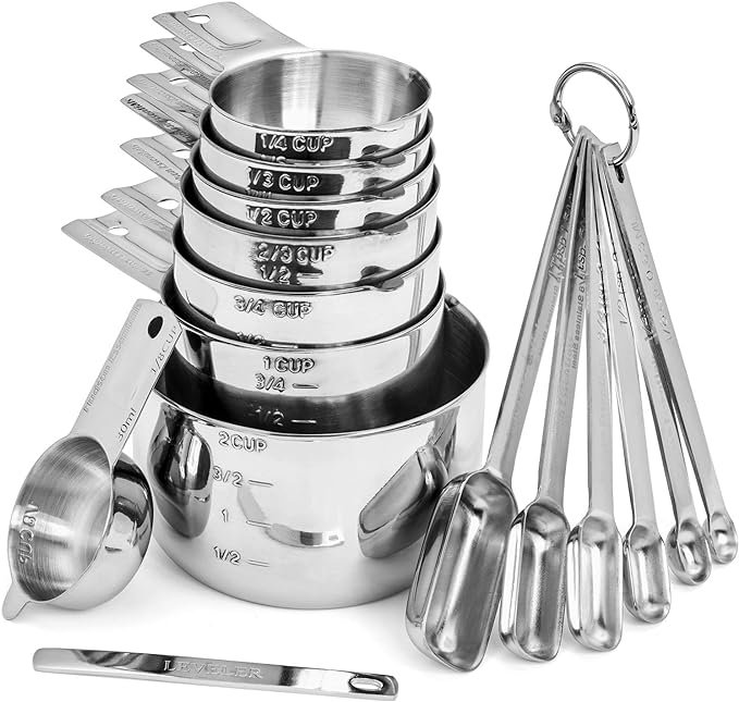 Hudson Essentials Stainless Steel Measuring Cups and Spoons Set by HudsonEssentials