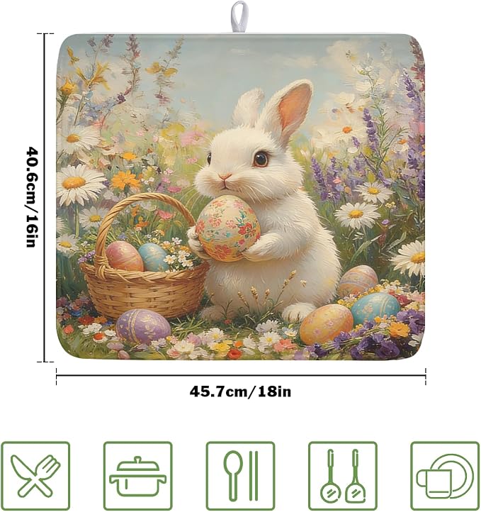 Easter Bunny Eggs Dish Drying Mat - Image 2