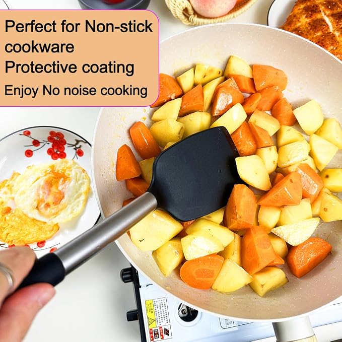 KLAQQED 5Pcs Silicone Spatula Heat Resistant Long Large Spatulas Set - Image 5