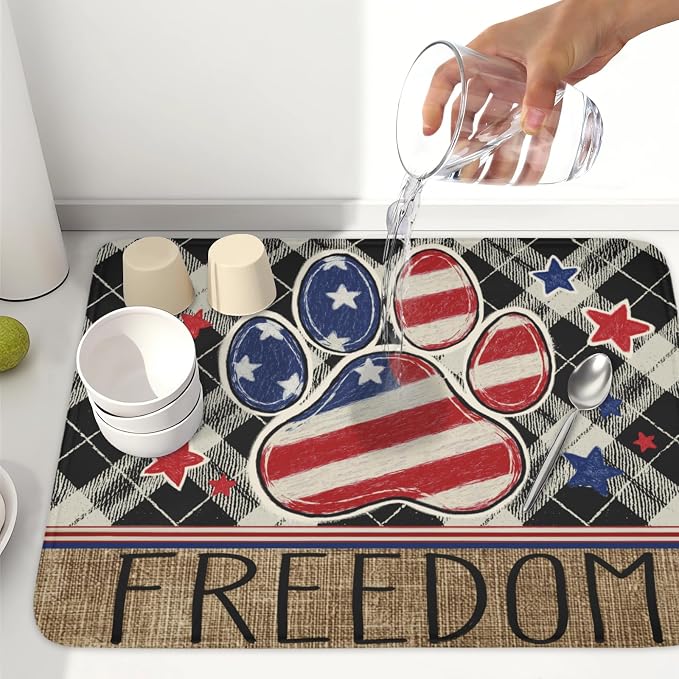 4th of July Dish Drying Mat 24x18 Inch, Patriotic Drying Mat - Image 6
