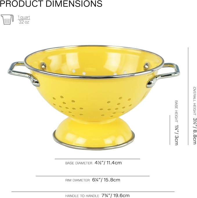 Calypso Basics by Reston Lloyd Powder Coated Enameled Colander, 1 Quart - Image 3