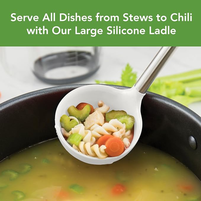 Tovolo Silicone Ladle With Stainless Steel Handle Deep Soup Ladle - Image 2