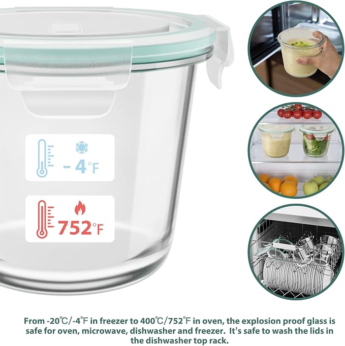 3 Cup Glass Meal Prep Containers - Image 4