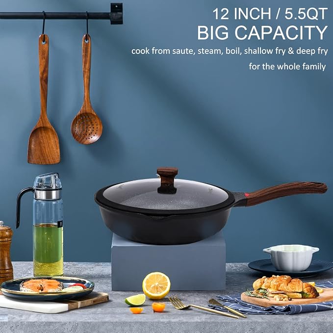 Vinchef Nonstick Deep Frying Pan Saute Pan - Image 2