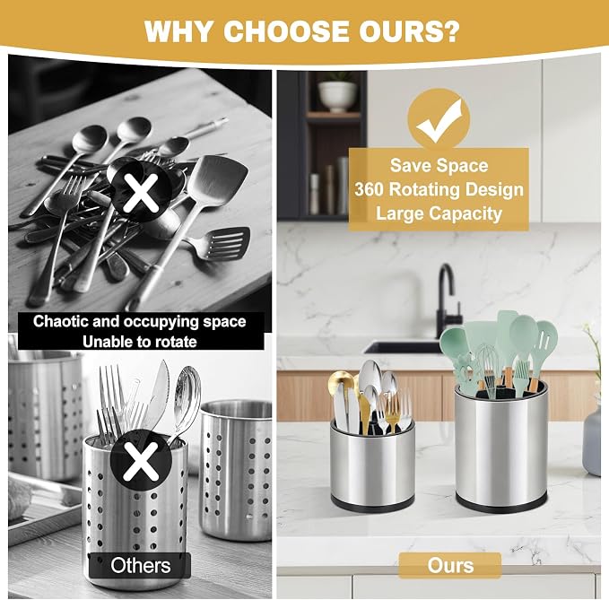 2Pack Kitchen Utensil Holder Set - Image 3