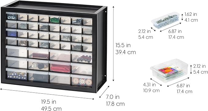 IRIS USA Small Parts Storage, Made in USA, 44-Drawer Organizer - Image 3