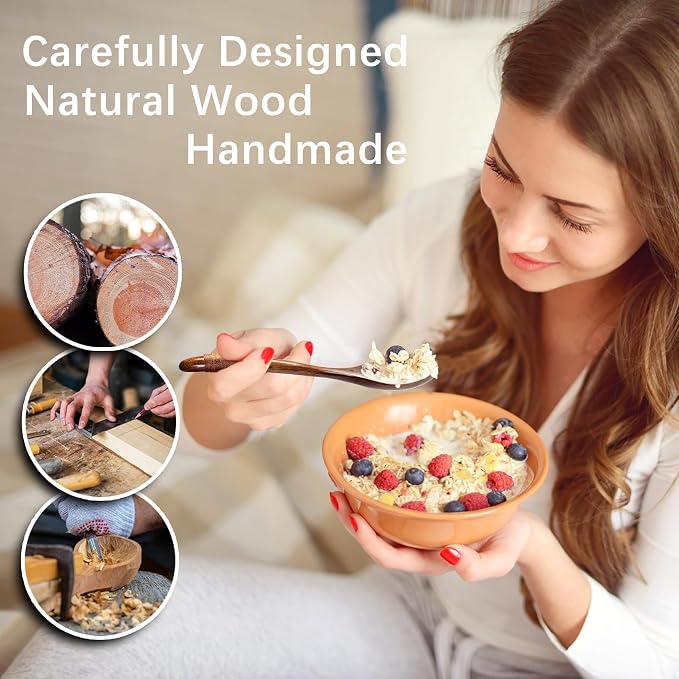 6 PCS Wooden Spoons for Honey, 6.7 inch Small Wooden Spoons - Image 2
