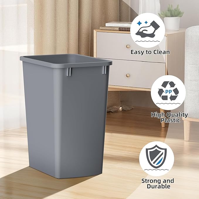 ROOMTEC Lightweight and Durable Slim Trash Can, 35QT Kitchen Trash Can - Image 3