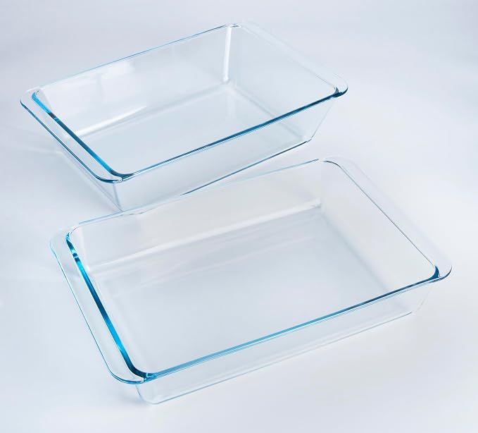 Set of 2 pcs Tempered Glass Baking Dish Set, Deep and Classic Borosilicate - Image 4