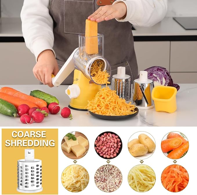 Cambom Rotary Cheese Grater Hand Crank Cheese Shredder - Image 2