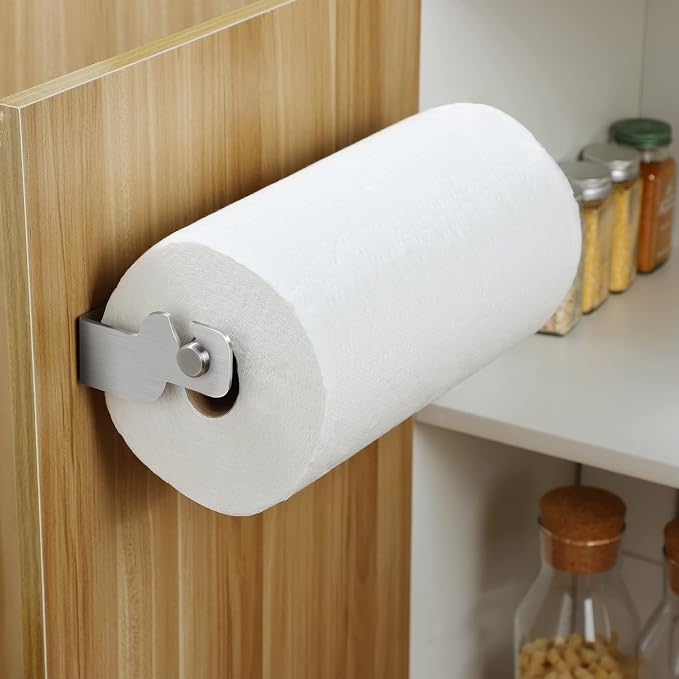 ZUNTO Paper Towel Holder Cabinet Door or Under Cabinet, Self Adhesive Big Roll by ZUNTO