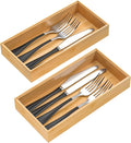 VeyFey Silverware Tray for Drawer, Stackable Kitchen Bamboo Drawer Organizer by VeyFey
