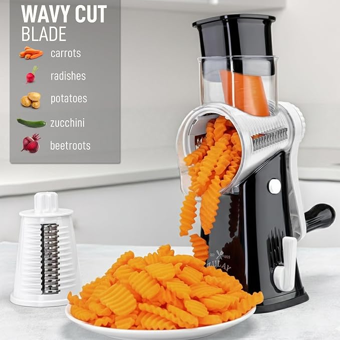 Zulay Kitchen Rotary Cheese Grater 5 Blade Cheese Shredder - Image 4