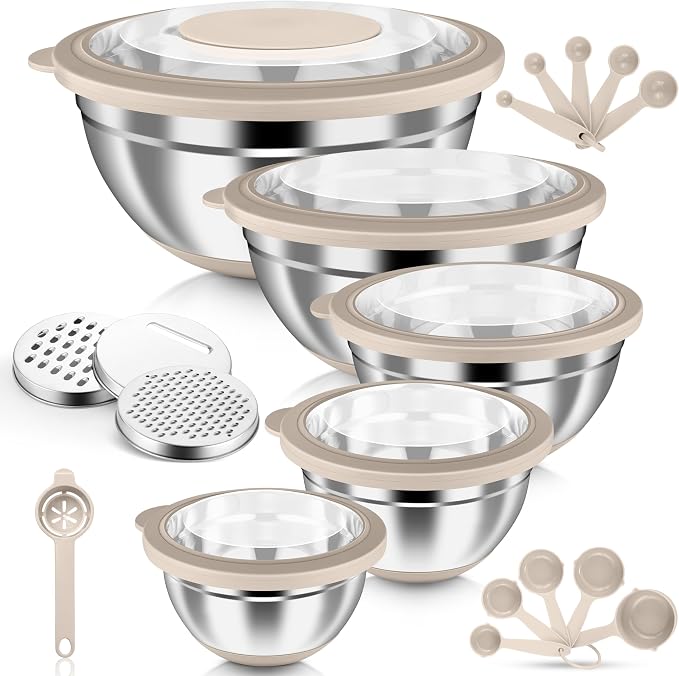 HaWare Mixing Bowls, 24-Piece Stainless Steel Salad Serving Bowl by HaWare
