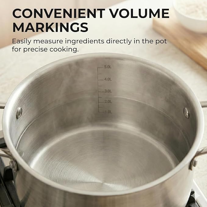 SUNHOUSE 18/8 Stainless Steel Stock Pot - Image 5