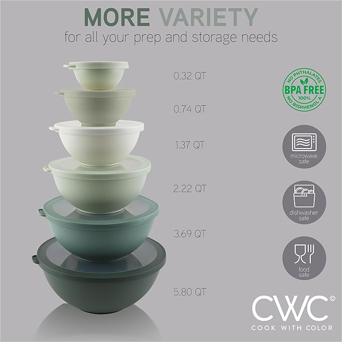 COOK WITH COLOR Mixing Bowls with TPR Lids - Image 3