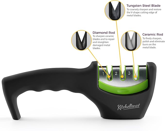 4-in-1 Kitchen Knife Accessories: 3-Stage Knife Sharpener Helps Repair - Image 3