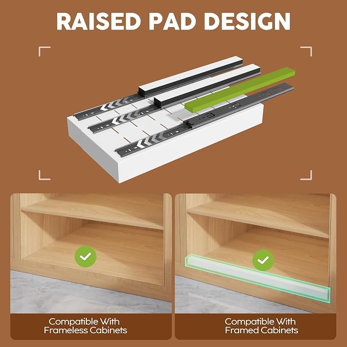 Seinloes 2 Pack Expandable Pull Out Cabinet Organizer 21" Deep - Image 2