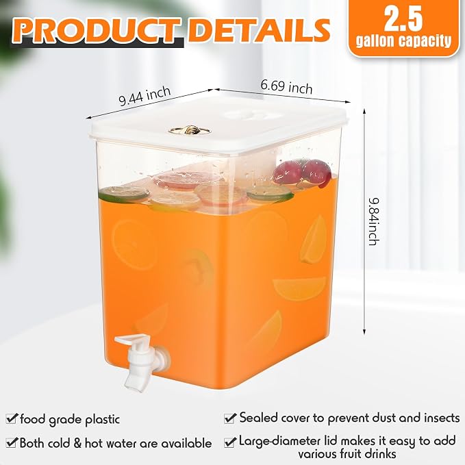 Domensi 2 Pack 2.5 Gallon Drink Dispenser - Image 3