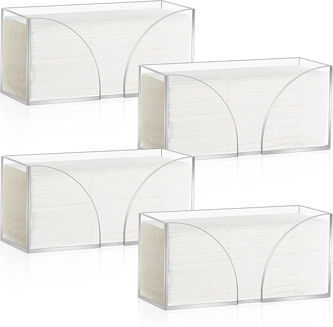 4Pack Clear Paper Towel Dispenser Countertop Acrylic Paper Towel Holder by AFOROEOA