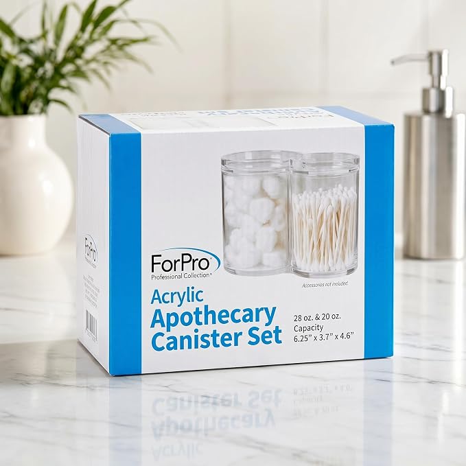ForPro Clear Acrylic 2-Compartment Apothecary Jar - Image 2