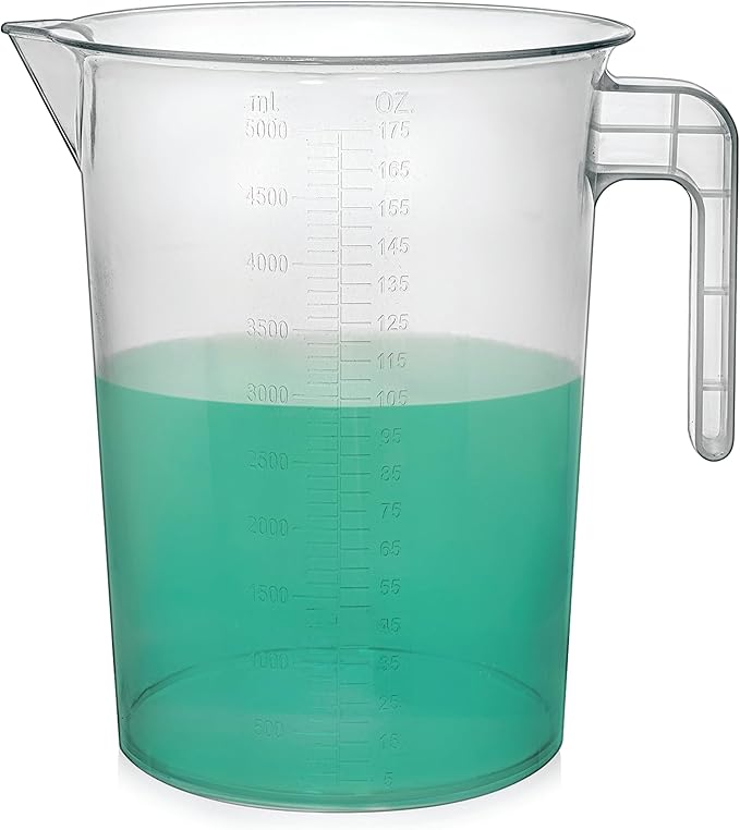 5 Liter Measuring Pitcher | 1.3 Gallon Shatterproof Plastic Large Graduated by Terbold