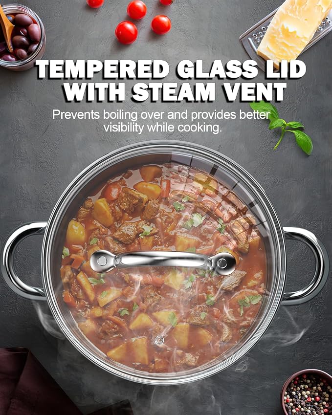 Cook N Home 8 Quart Stainless Steel Stockpot - Image 4