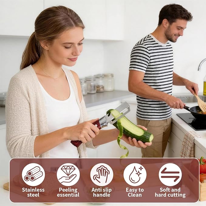 Multifunctional Vegetable Peeler, 2 in 1 Stainless Steel Fruit Veggie Peeler - Image 7
