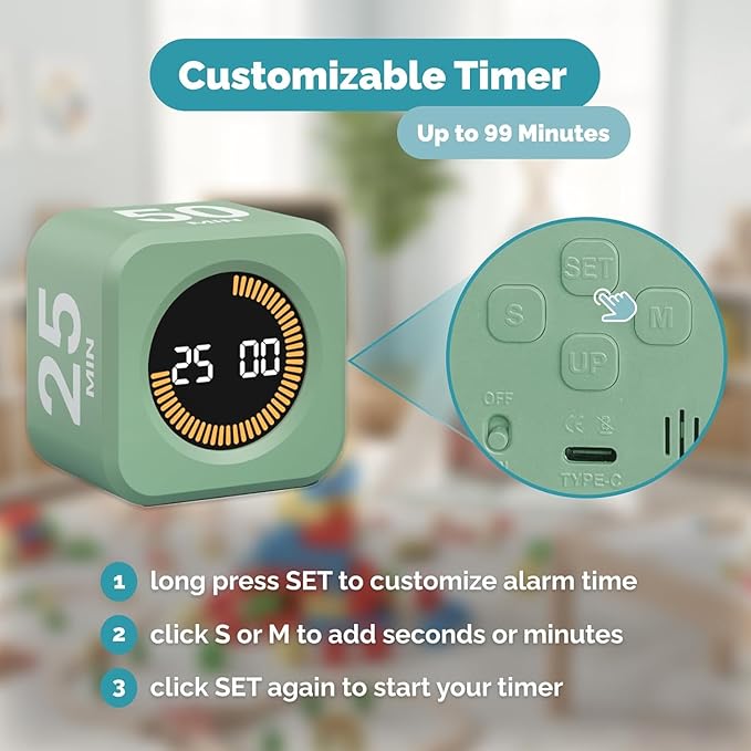 KADAMS Pomodoro Cube Timer Productivity Visual Timer - Image 6