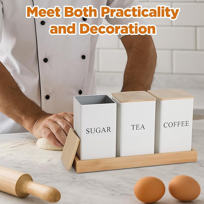 3 Pack Coffee Tea Sugar Container - Image 5