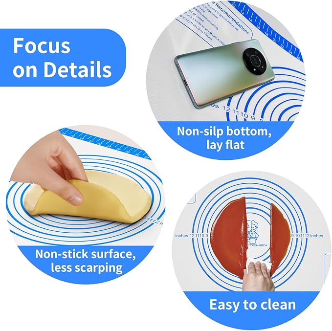 Pastrty Mat for Dough Rolling, Silicone Baking Mat - Image 3