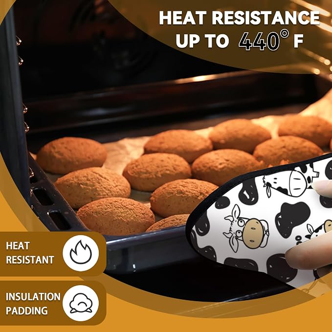 Cow Skin Pot Holder Set of 2, Heat Resistant Potholders Oven Hot Pads - Image 7